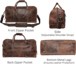 Handmade Leather Duffel by Rustic Town