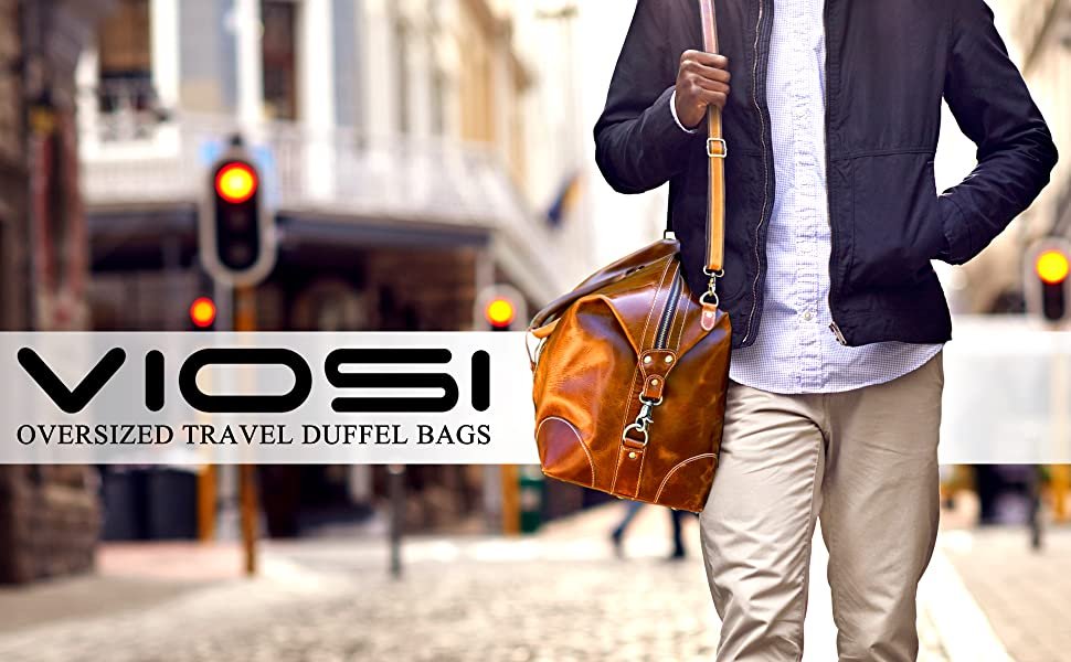 Viosi Genuine Buffalo Leather Duffel